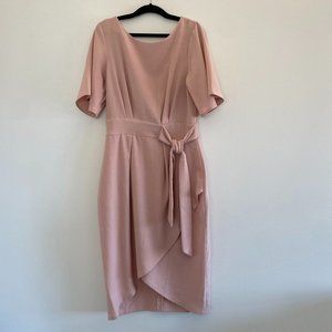 Closet London Tie Front Tulip Dress Pink Size 6